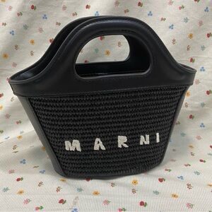 Marni Black Woven Tote Bag
